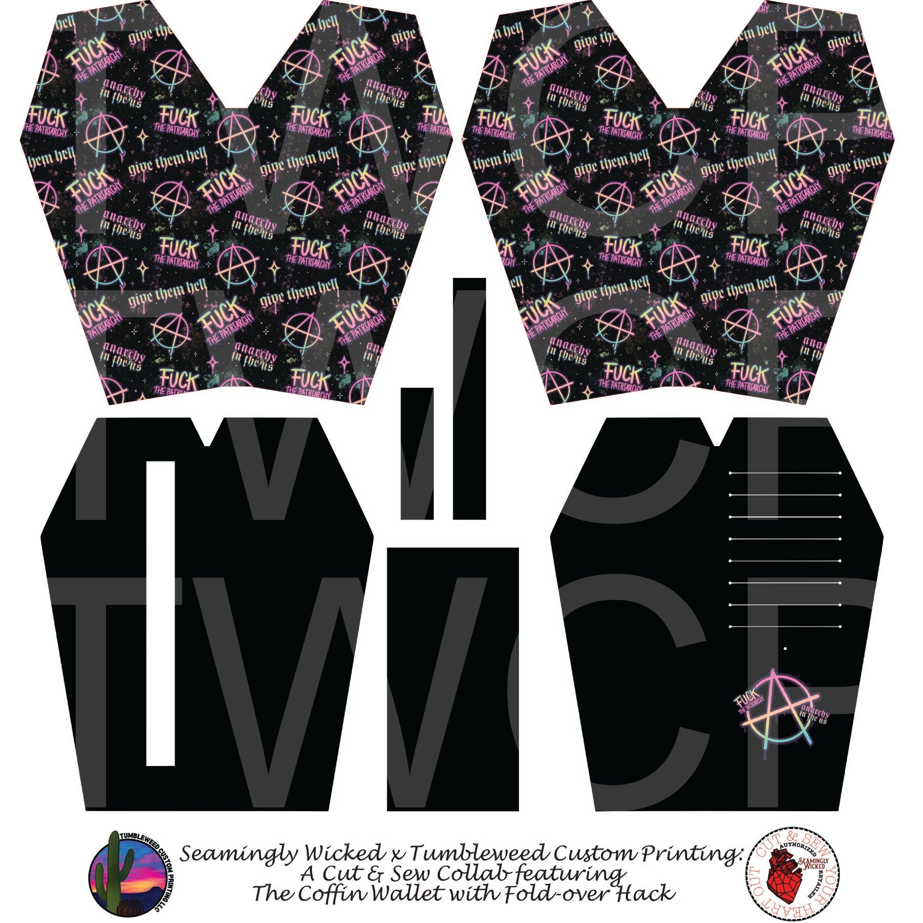 Seamingly Wicked - Coffin Wallet - Angler Fish Green