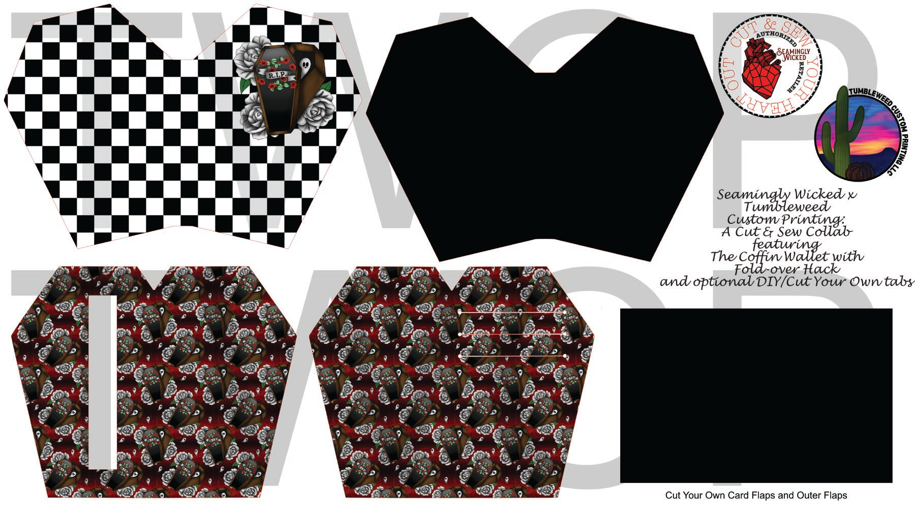 Seamingly Wicked - Claudia Bifold Wallet - Checker Coffin