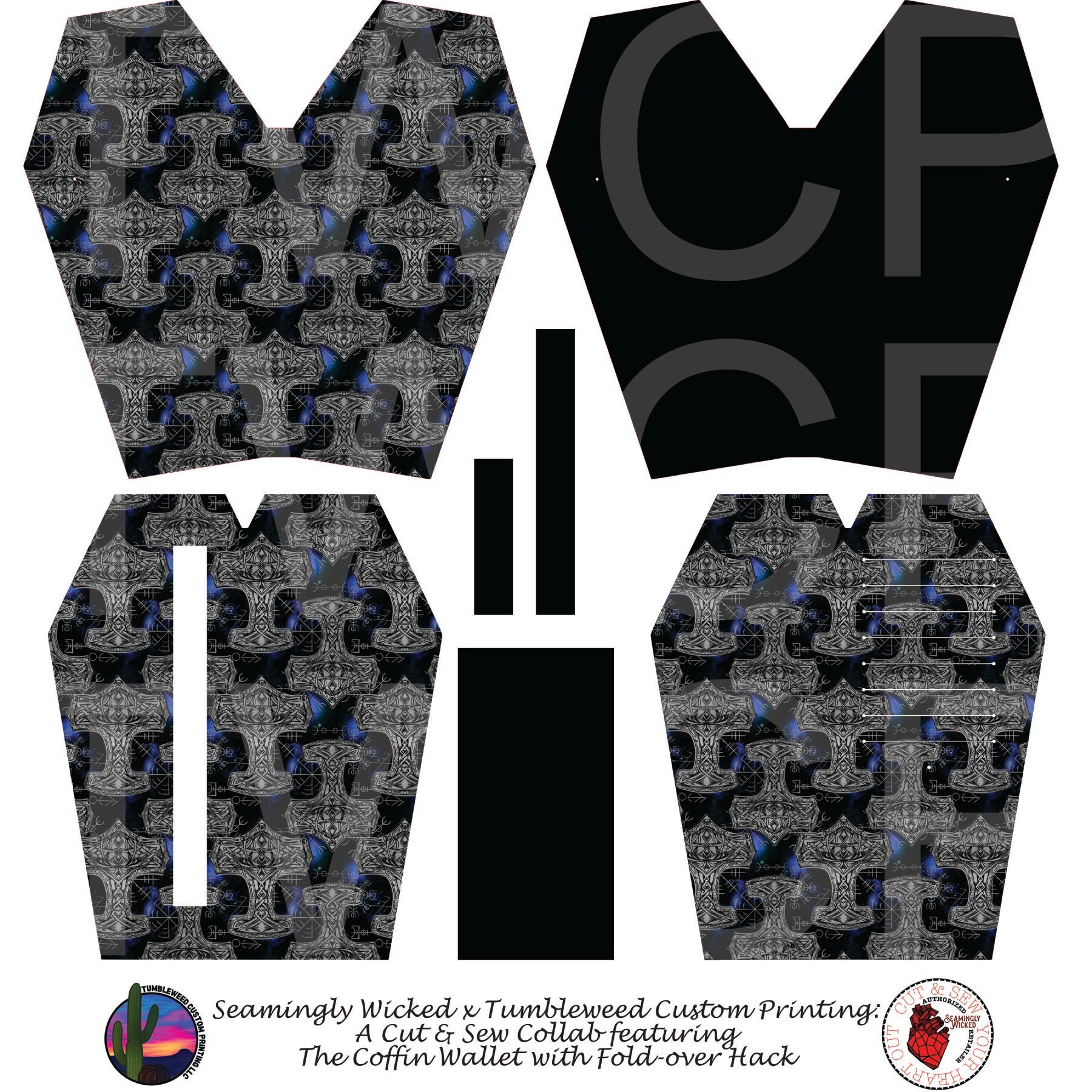 Seamingly Wicked - Coffin Wallet - Viking Hammer Grey