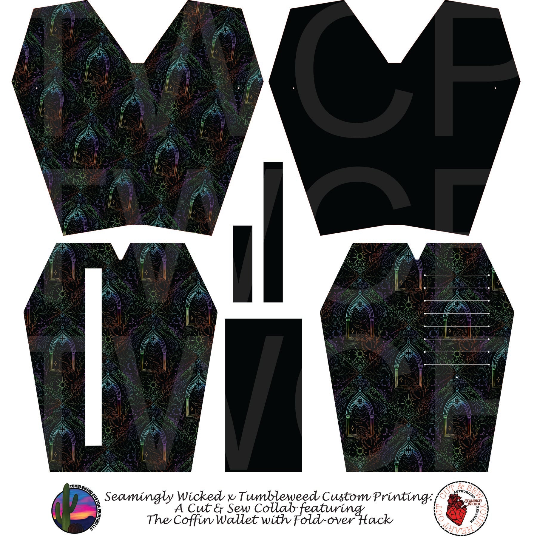 Seamingly Wicked - Coffin Wallet - Rainbow