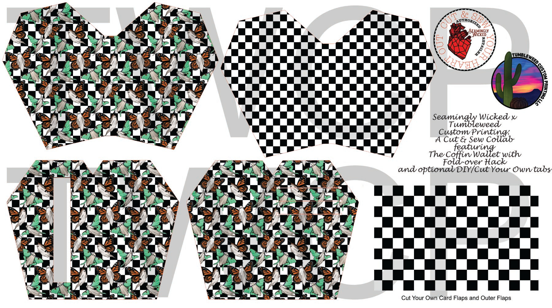 Seamingly Wicked - Claudia Bifold Wallet - Checker Ghost