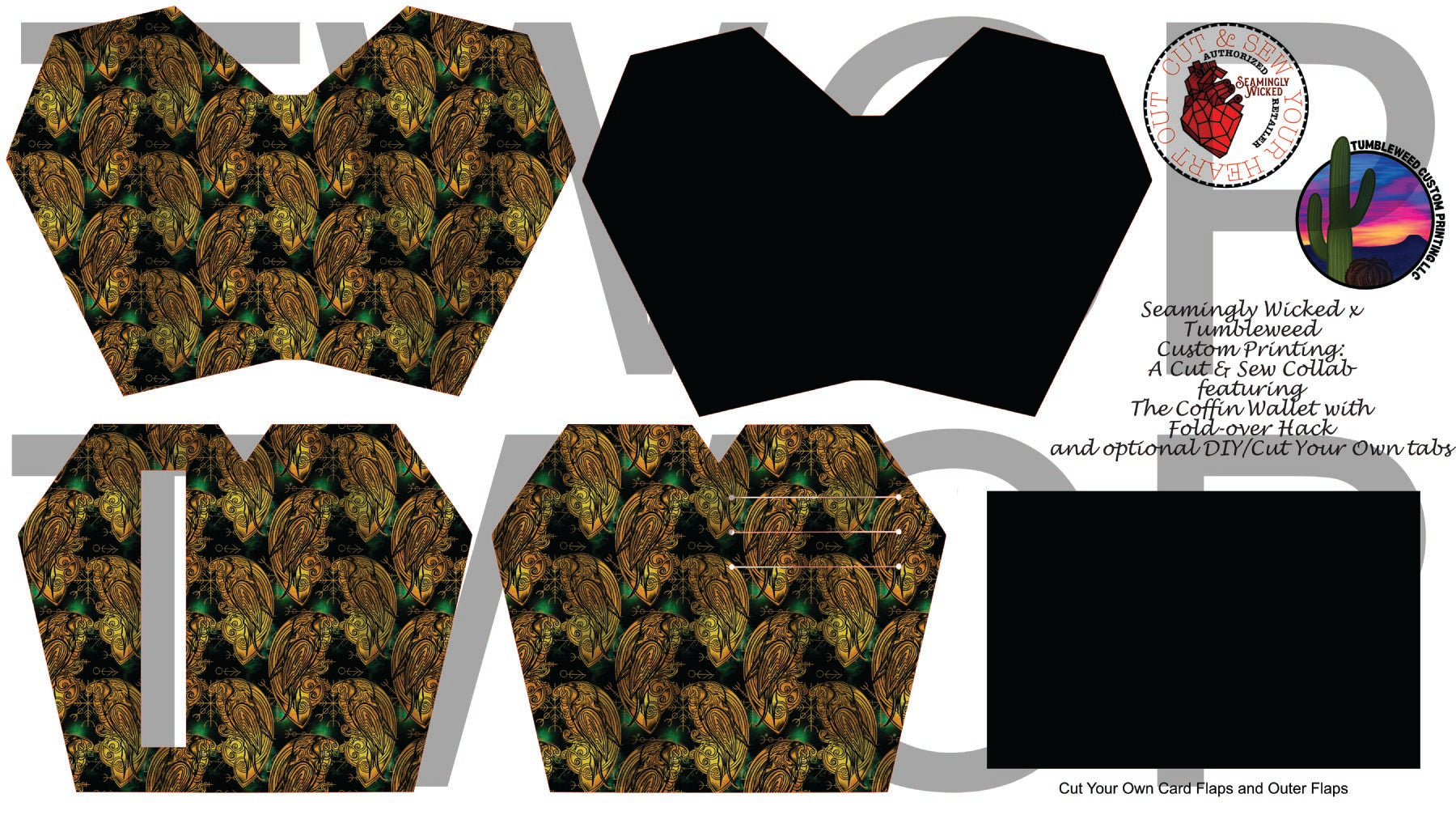 Seamingly Wicked - Claudia Bifold Wallet - Viking Raven Gold