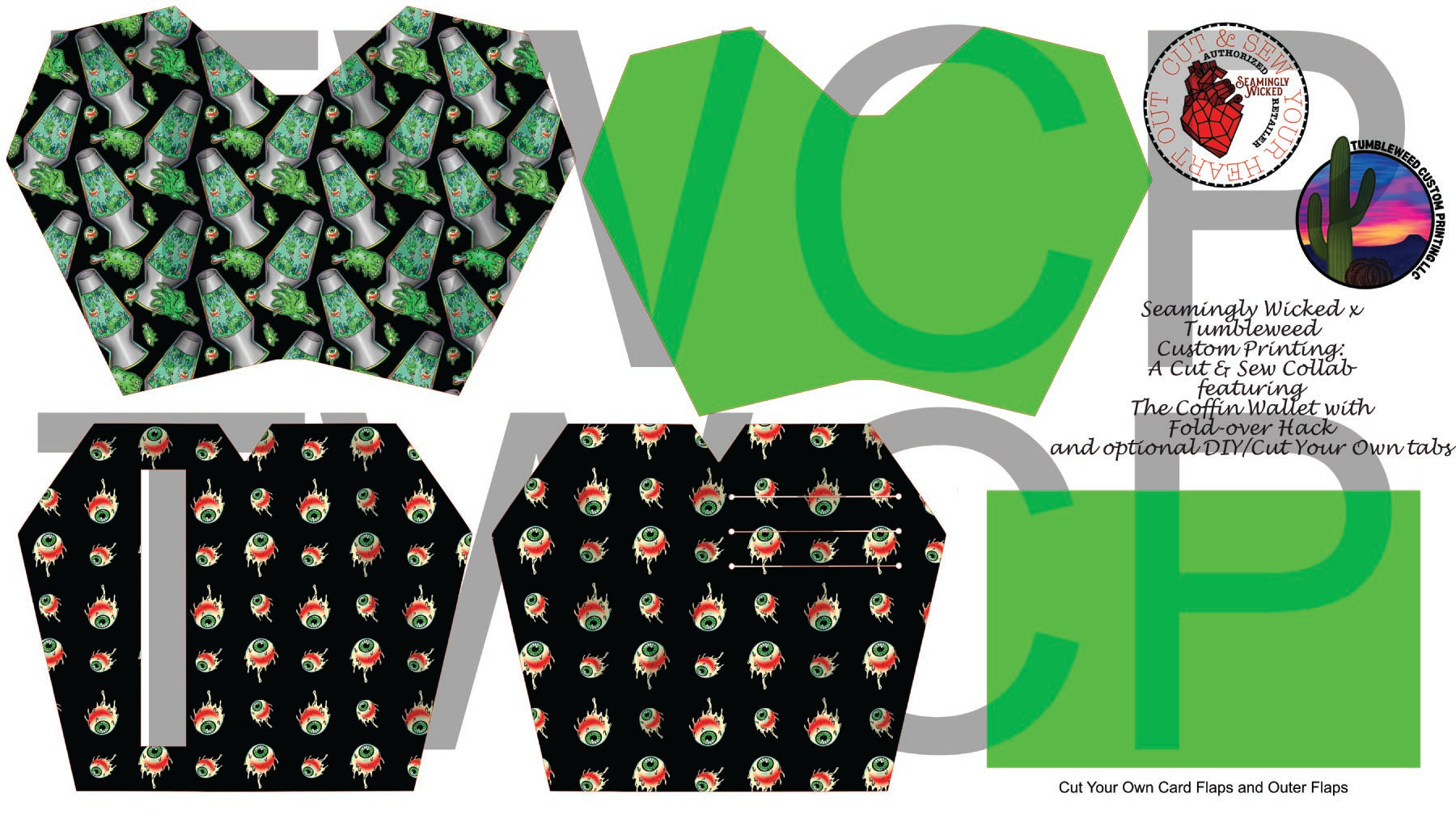 Seamingly Wicked - Claudia Bifold Wallet - Zombie Lava