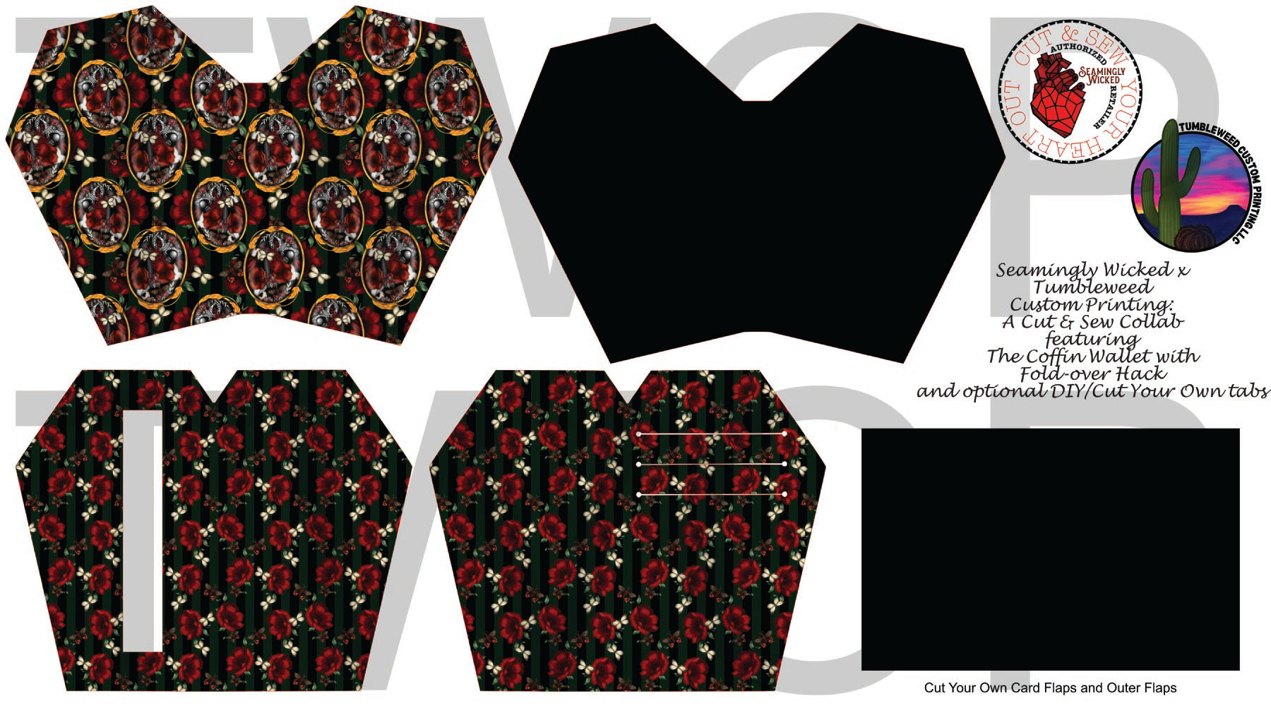 Seamingly Wicked - Claudia Bifold Wallet - Oddity Frames Green Stripes