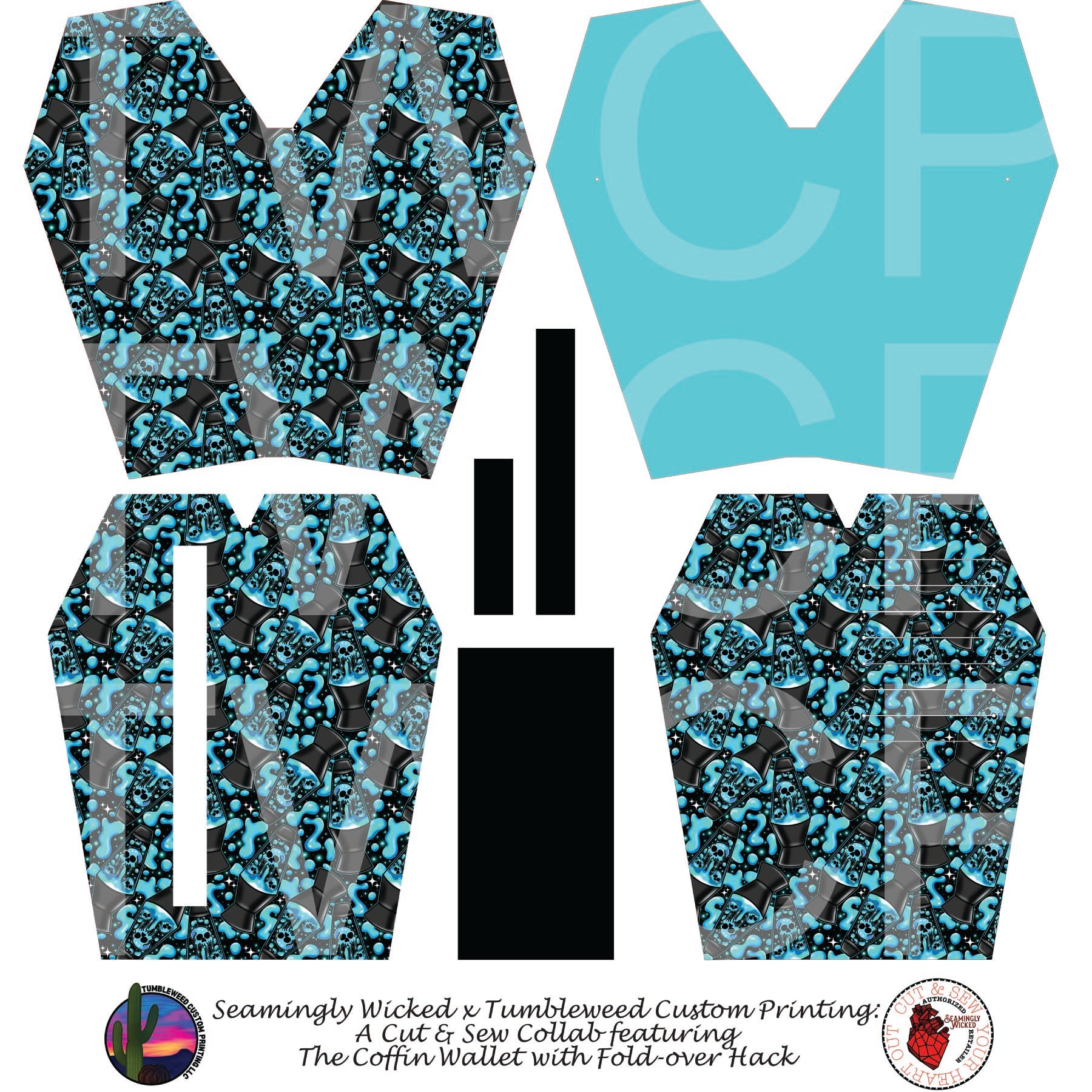 Seamingly Wicked - Coffin Wallet - Lava Lamps Blue