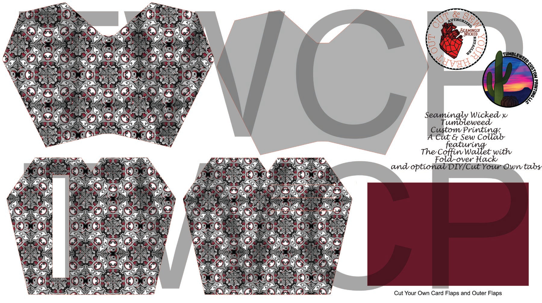 Seamingly Wicked - Claudia Bifold Wallet - Spookdala Red