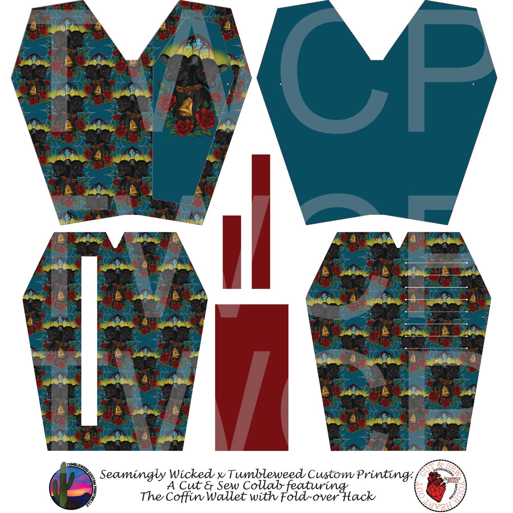 Seamingly Wicked - Coffin Wallet - Cow