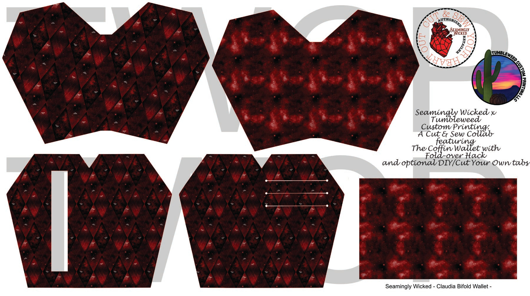 Seamingly Wicked - Claudia Bifold Wallet - Red Argyle