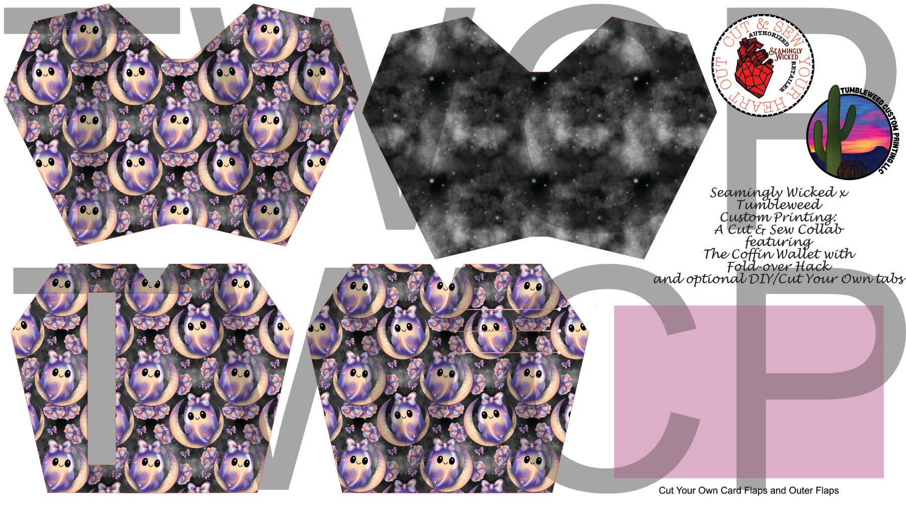 Seamingly Wicked - Claudia Bifold Wallet - Moon Ghostie Grey