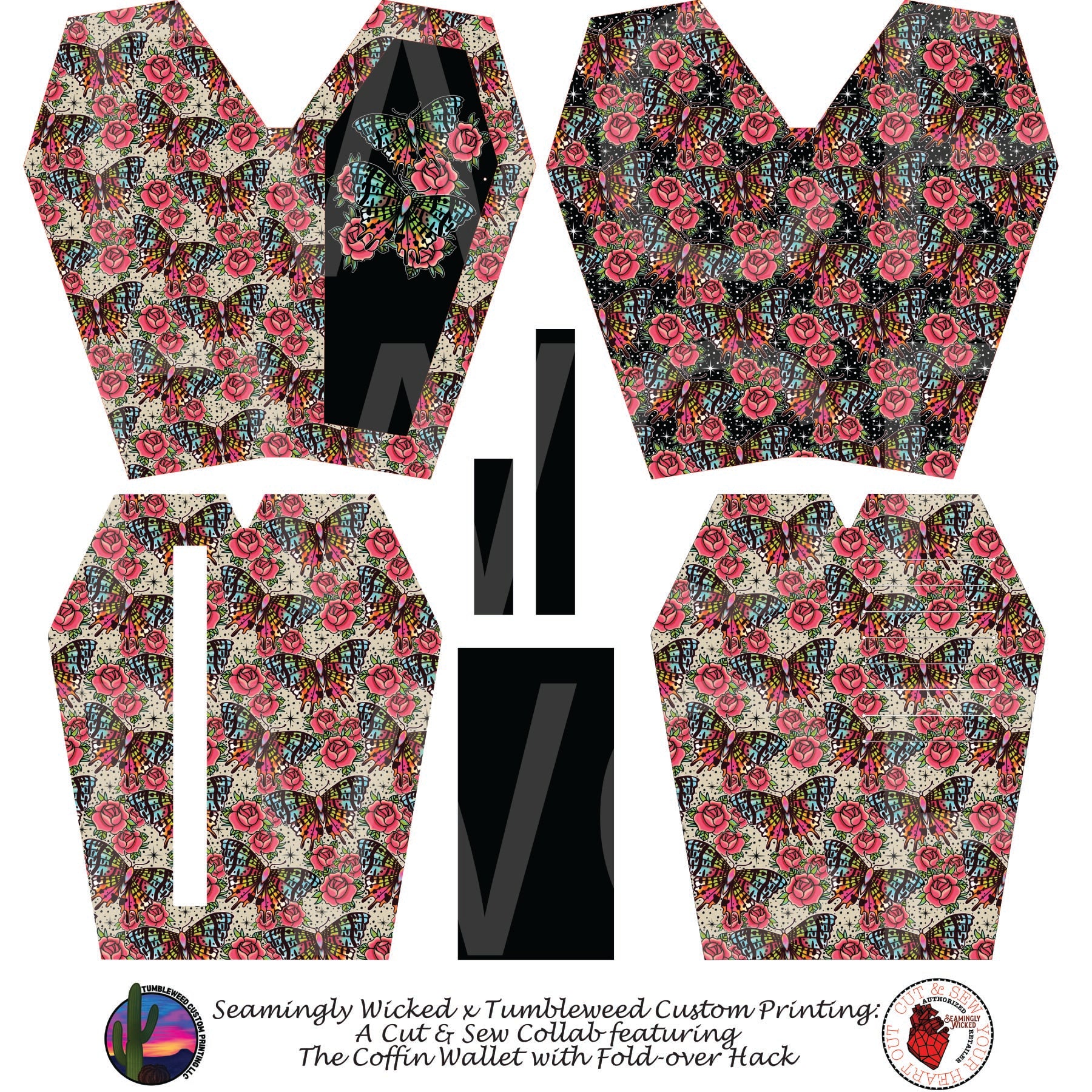 Seamingly Wicked - Coffin Wallet - Butterfly