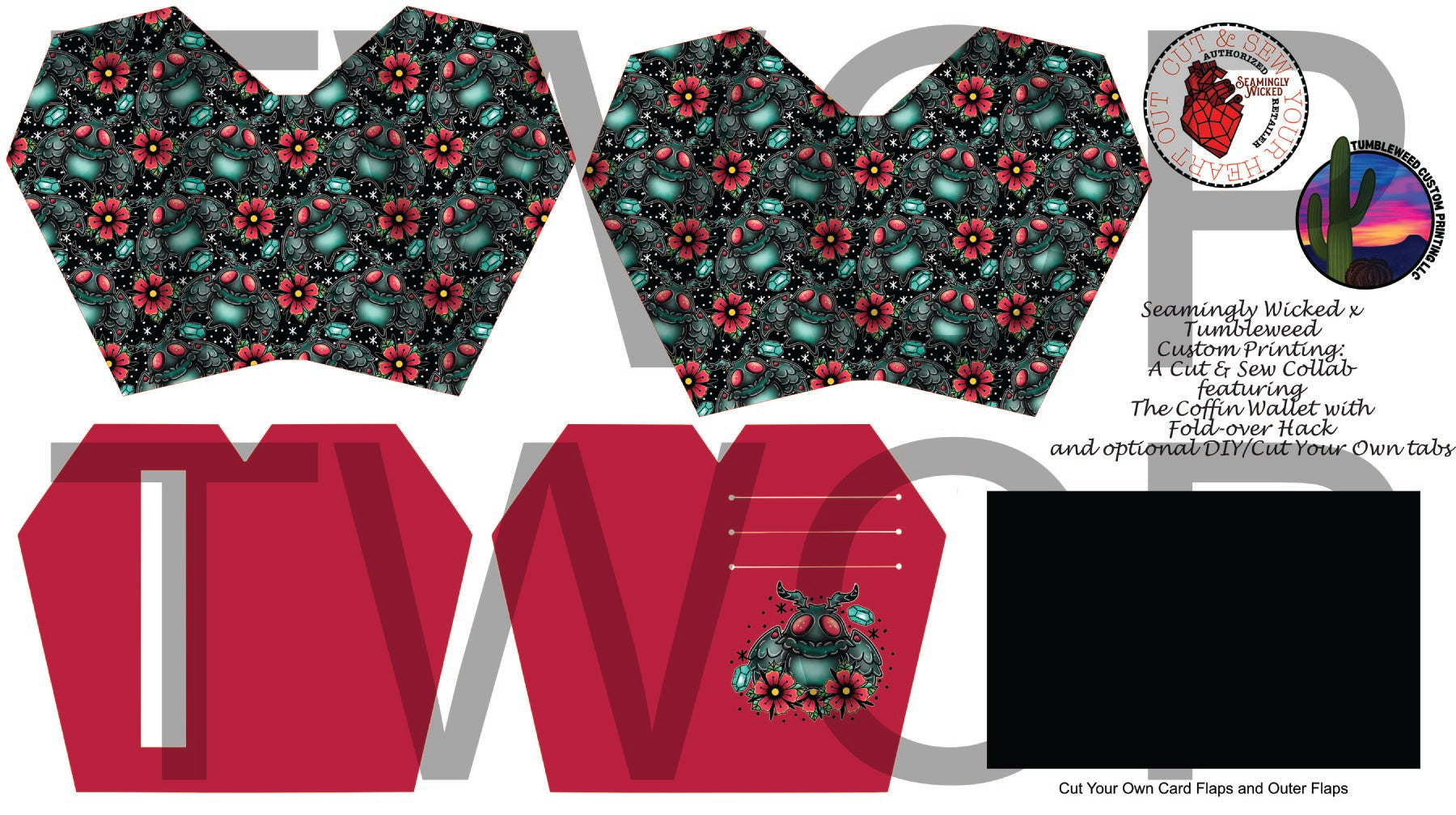 Seamingly Wicked - Claudia Bifold Wallet - Tattoo Mothman Dark