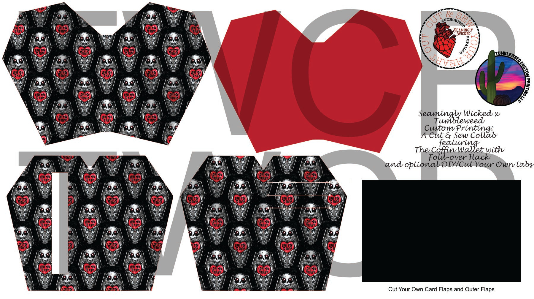 Seamingly Wicked - Claudia Bifold Wallet - Love You to Death Red