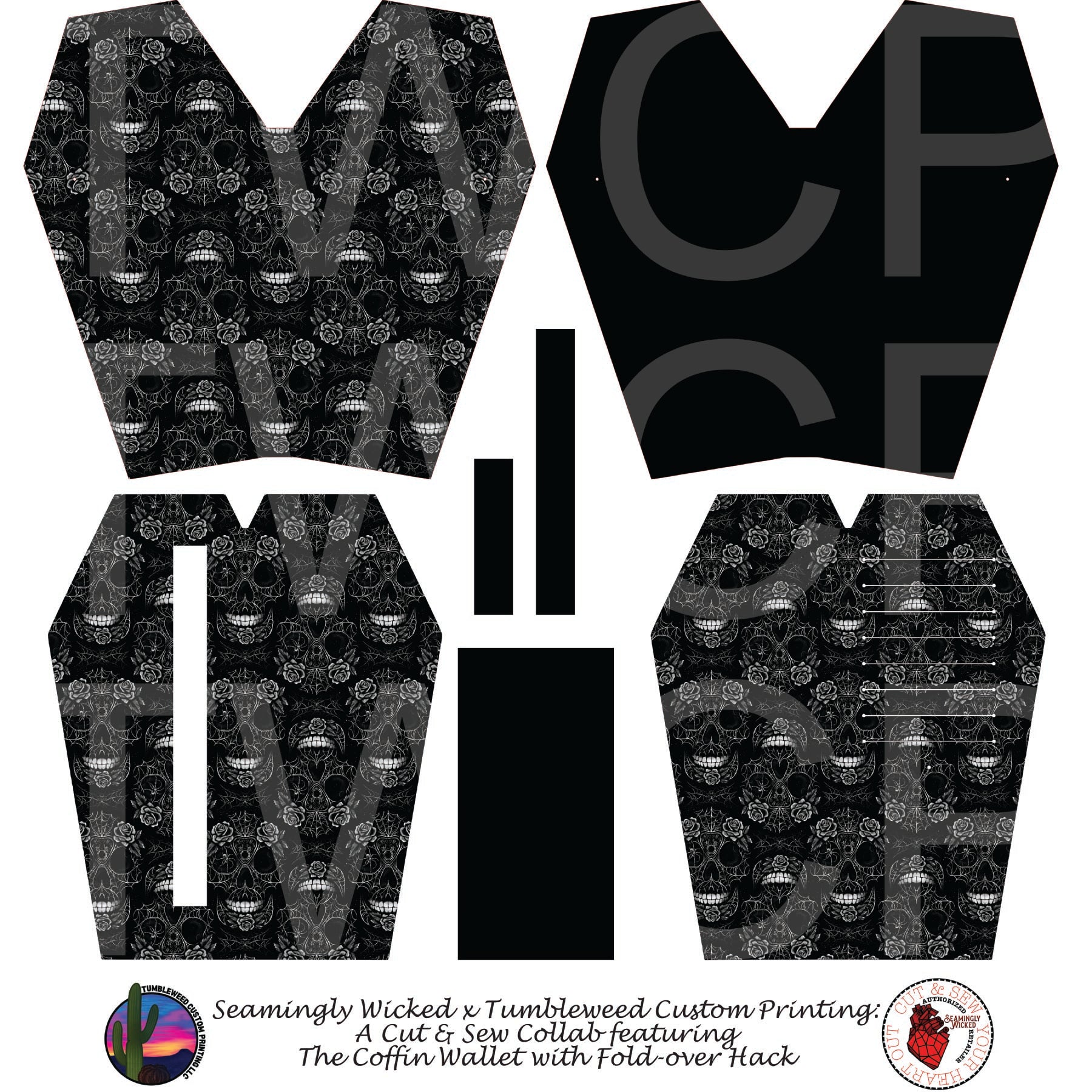 Seamingly Wicked - Coffin Wallet - Skull