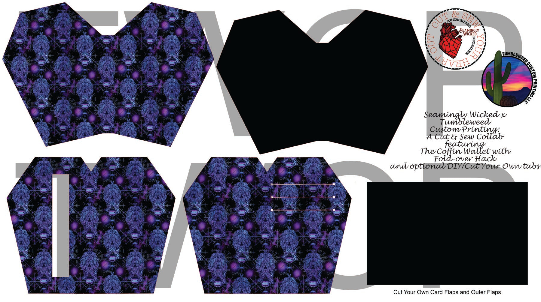 Seamingly Wicked - Claudia Bifold Wallet - Blue Wolf