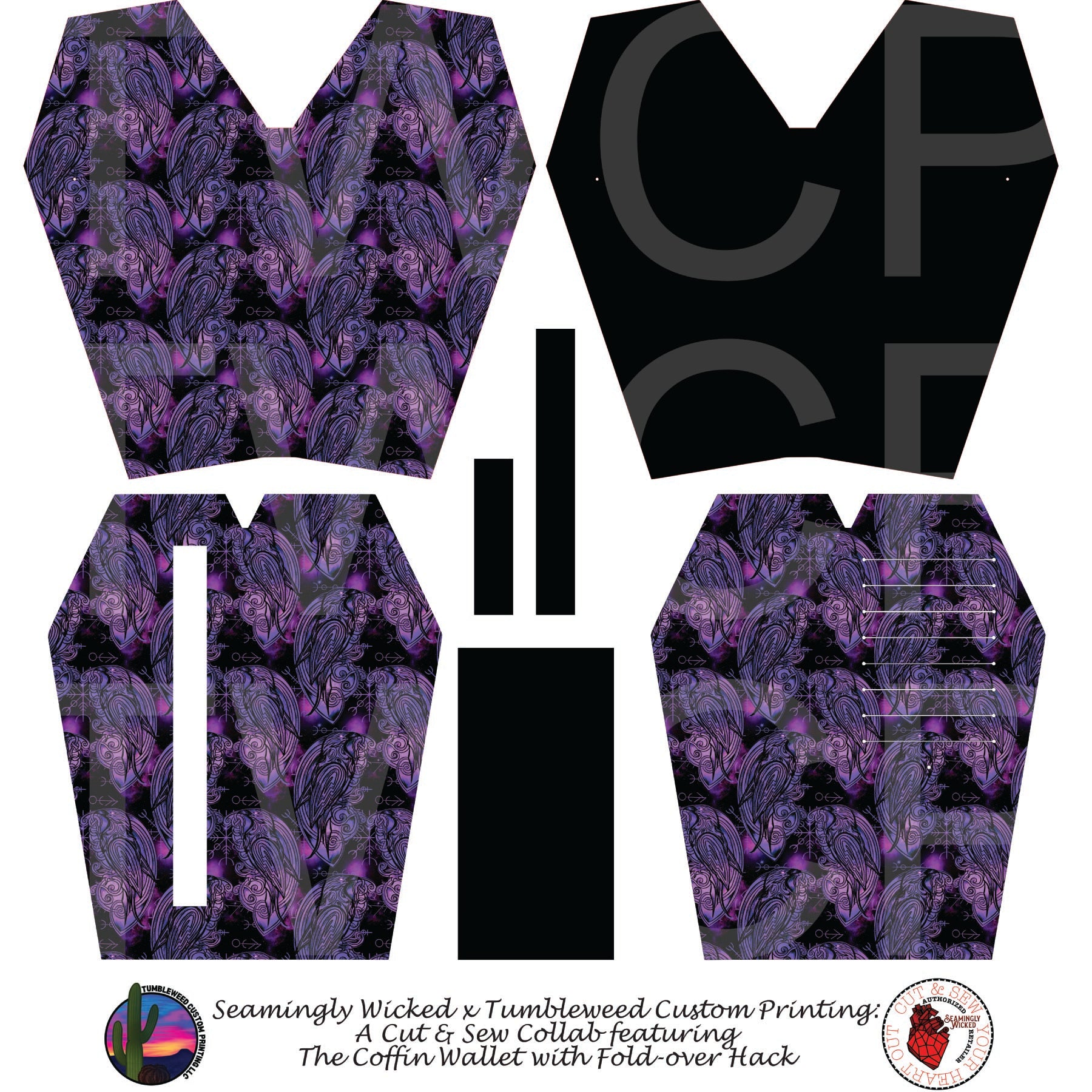 Seamingly Wicked - Coffin Wallet - Viking Raven Purple