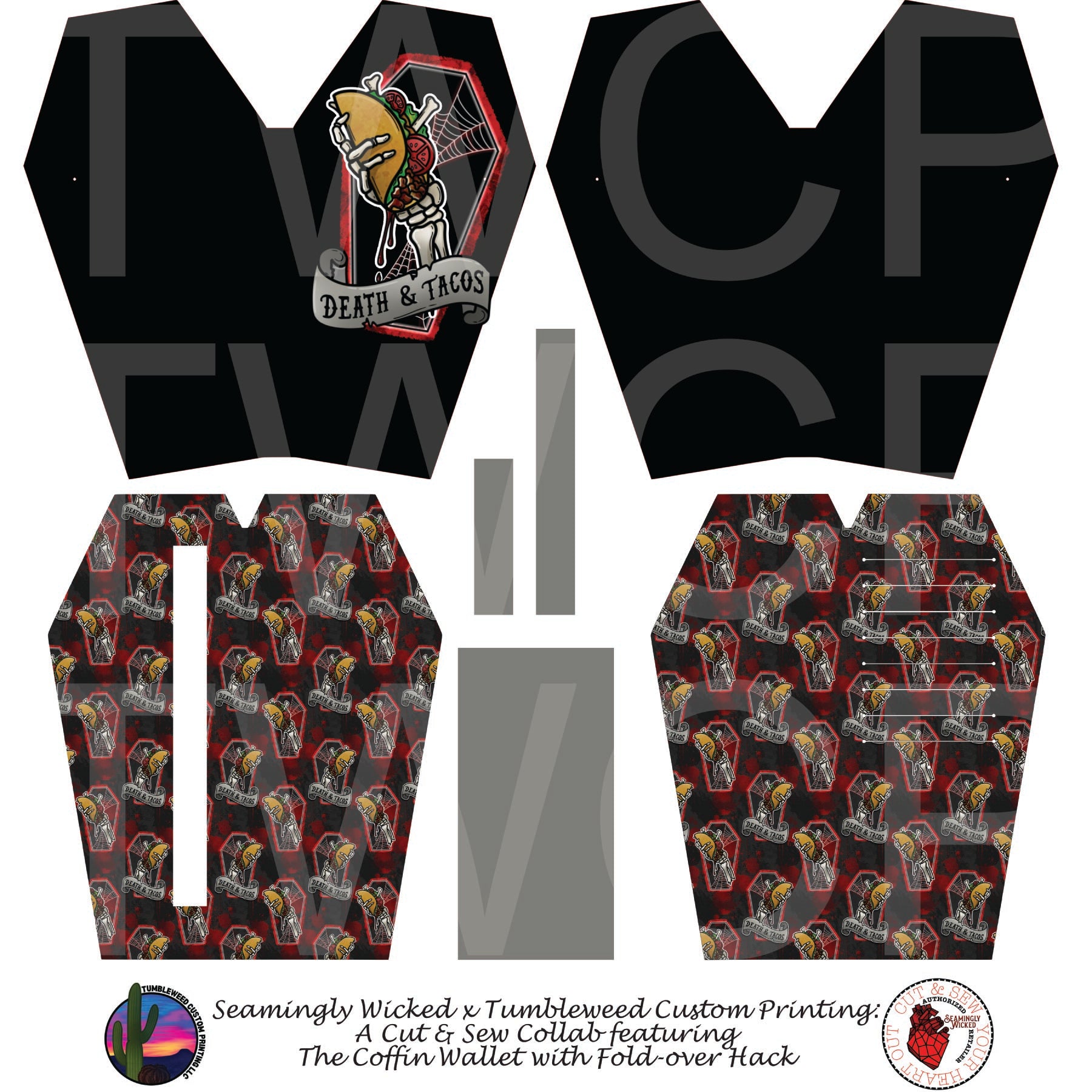 Seamingly Wicked - Coffin Wallet - Death & Tacos