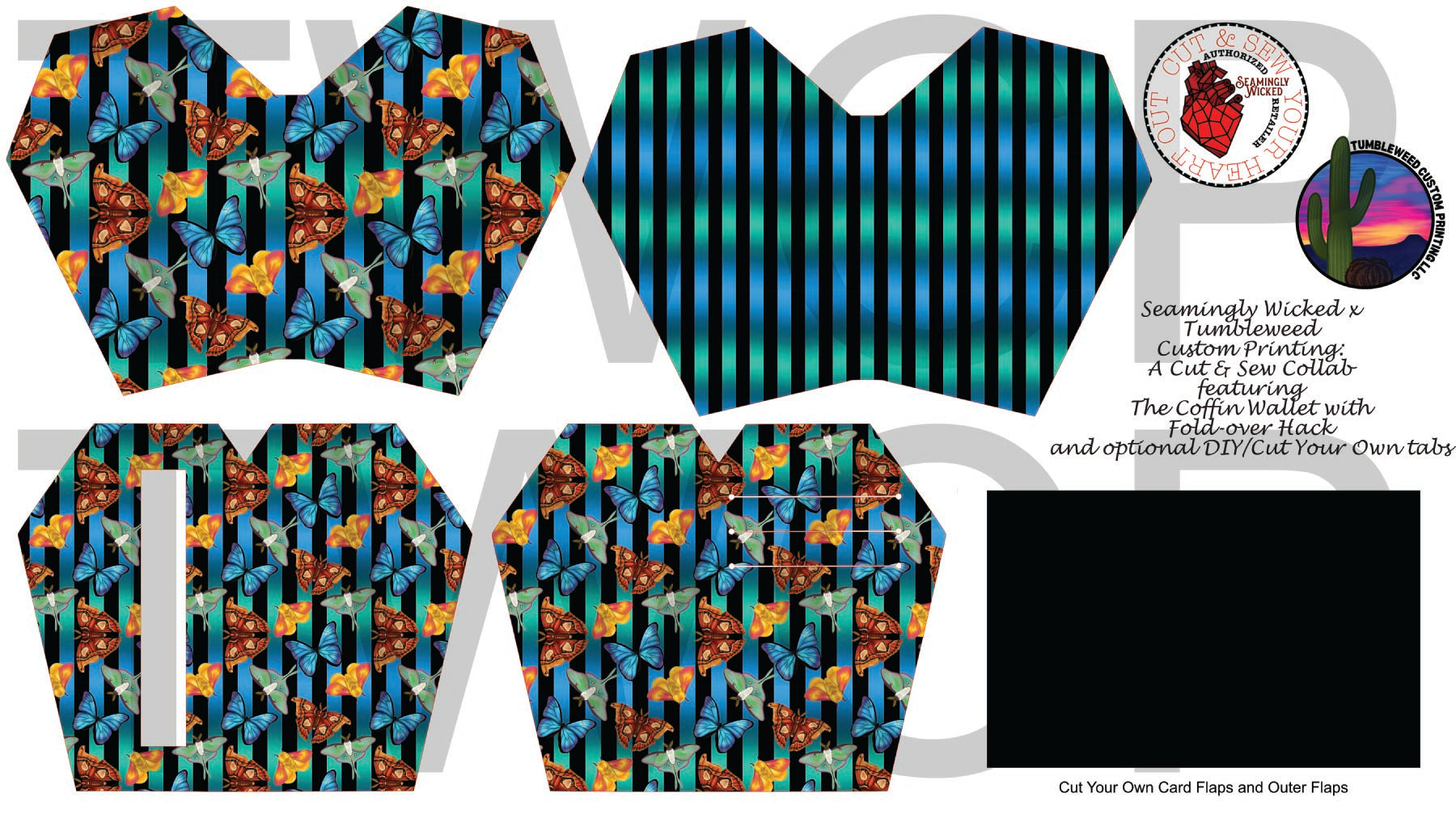 Seamingly Wicked - Claudia Bifold Wallet - Fruit Fly Stripe