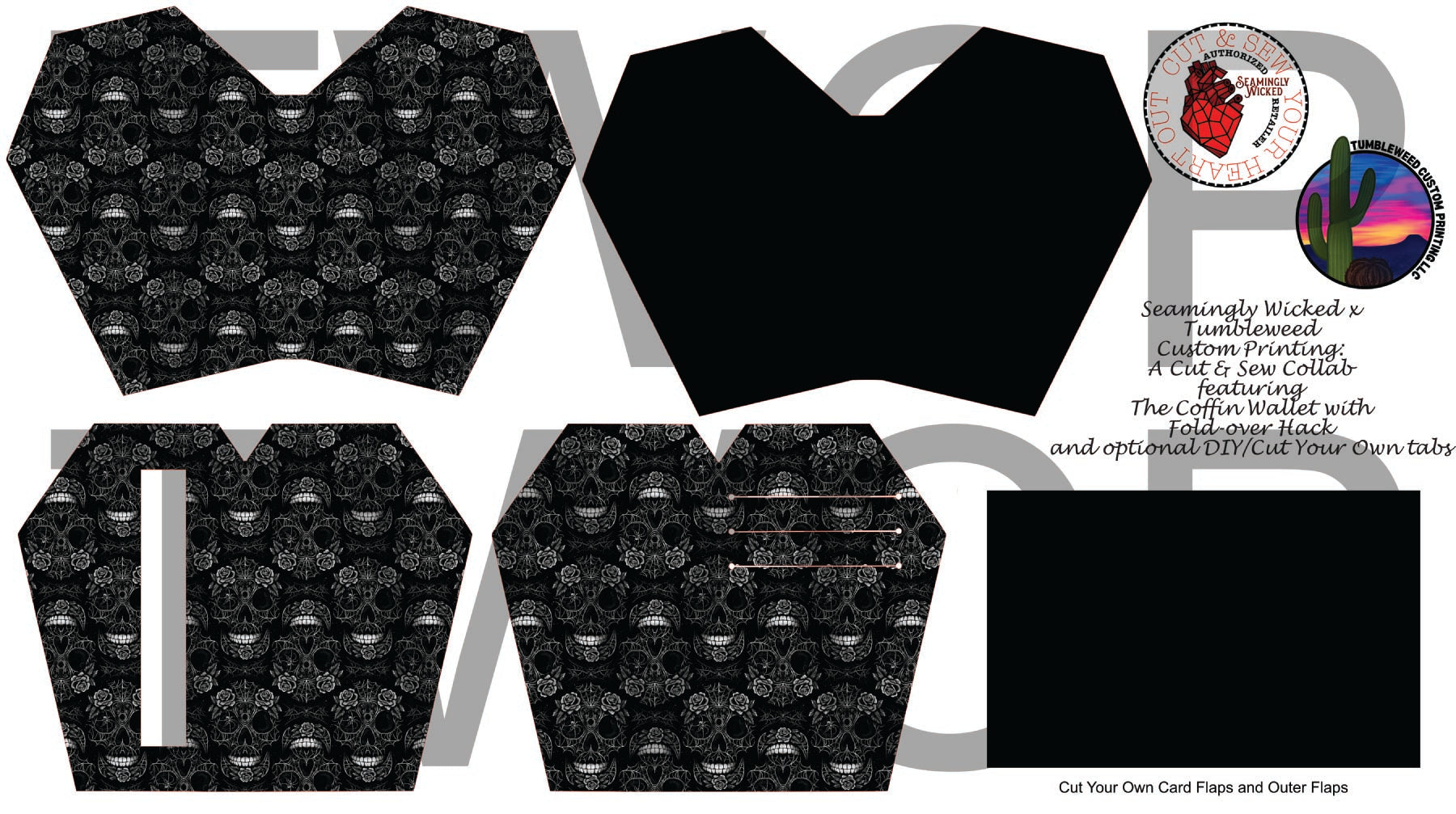 Seamingly Wicked - Claudia Bifold Wallet - Skull