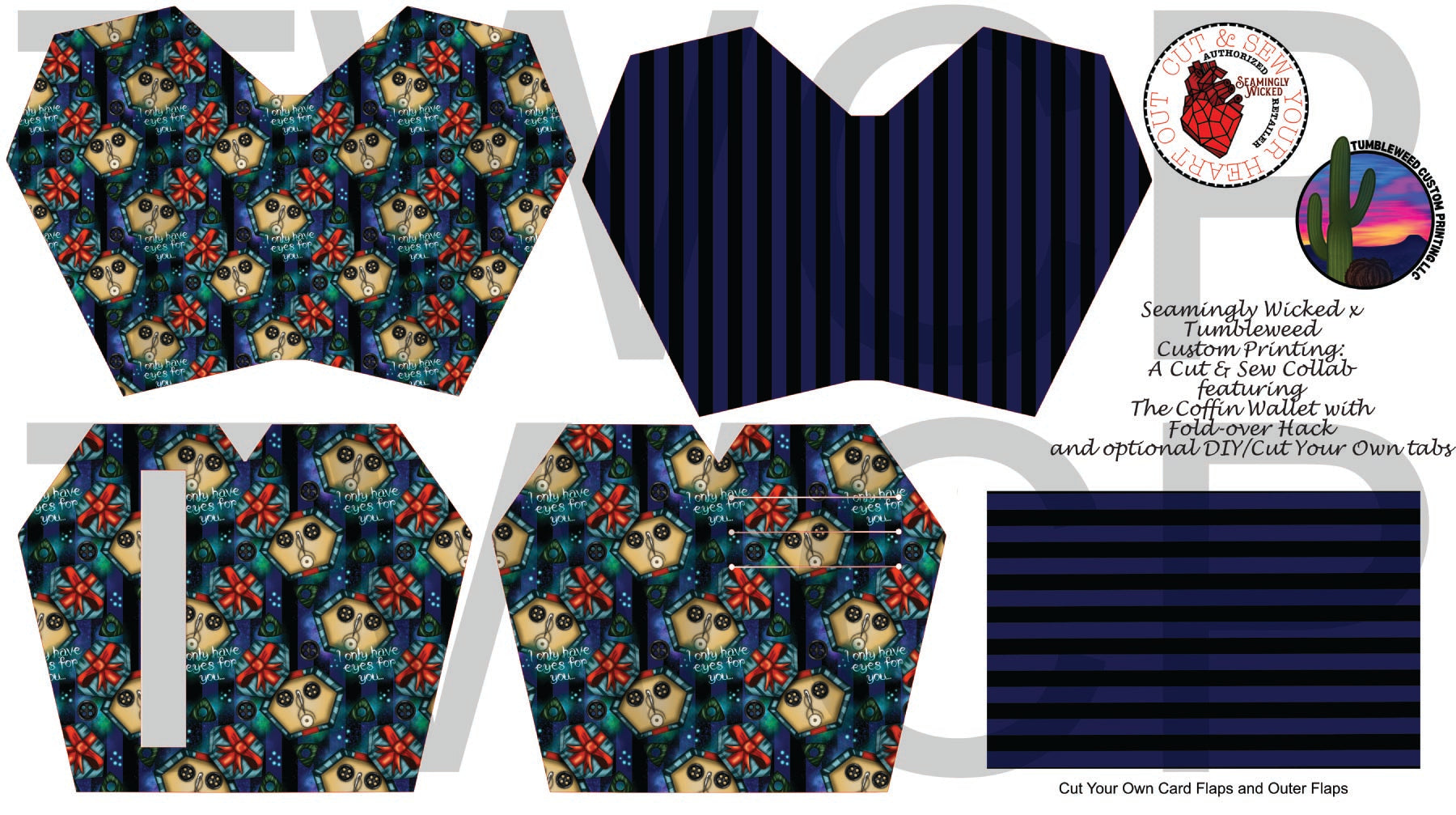 Seamingly Wicked - Claudia Bifold Wallet - Button Eyes