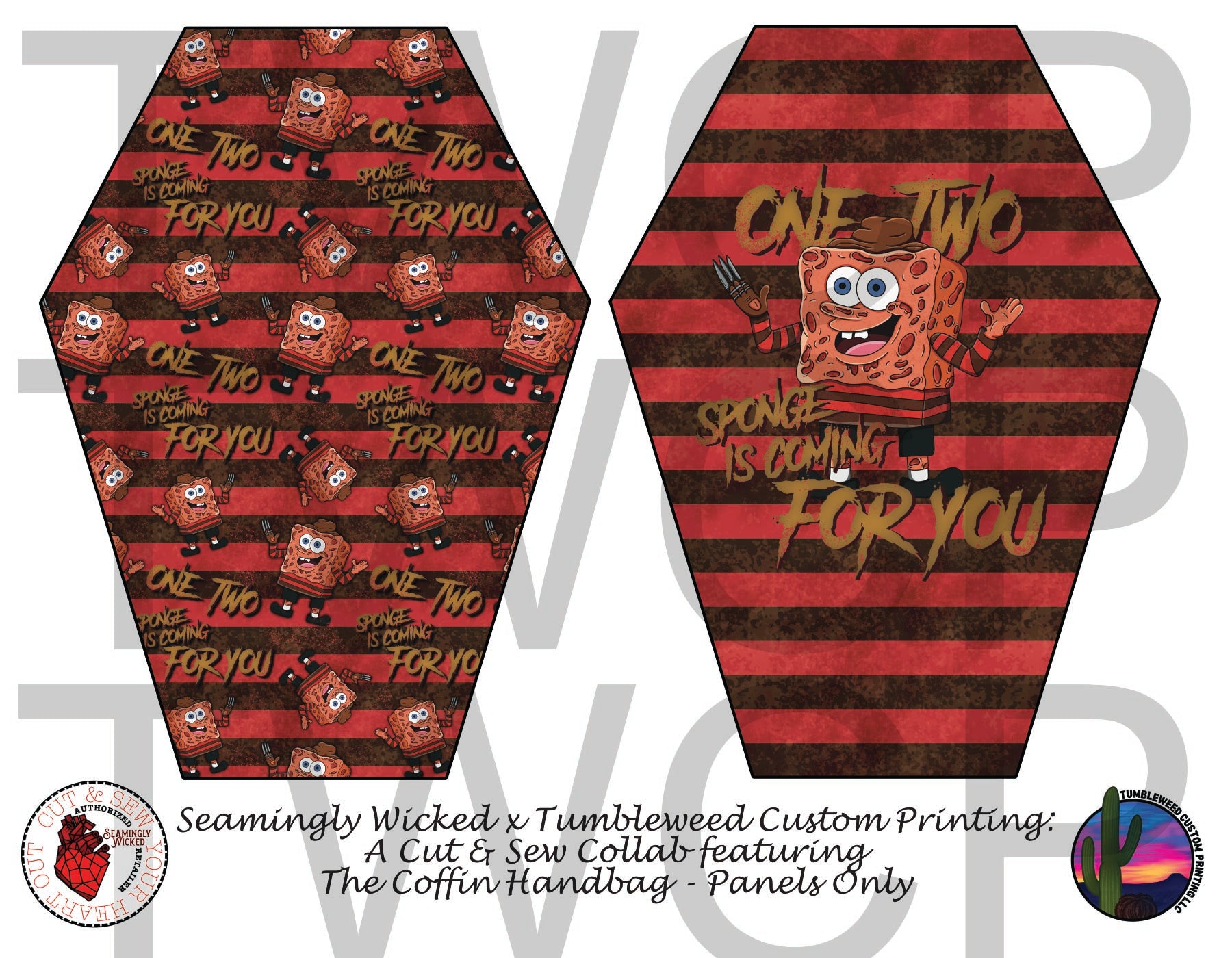 Seamingly Wicked - Coffin Handbag - One Two Sponge is Coming for You