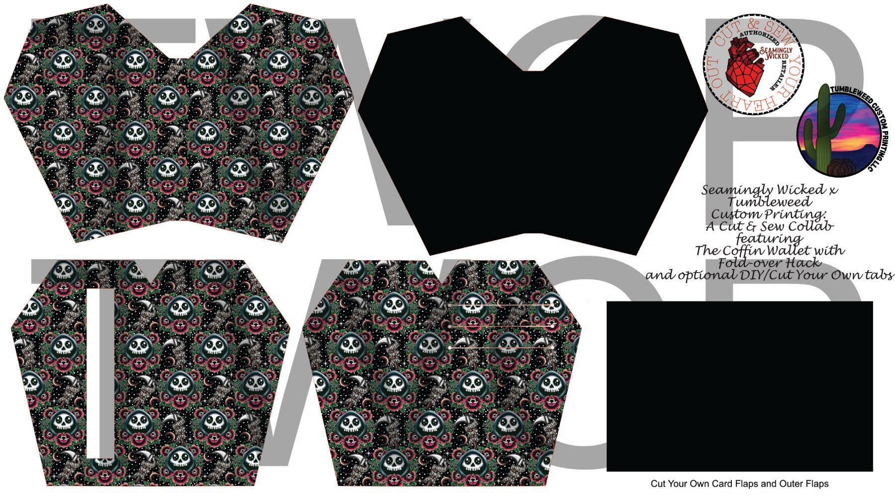 Seamingly Wicked - Claudia Bifold Wallet - Tattoo Grim Dark