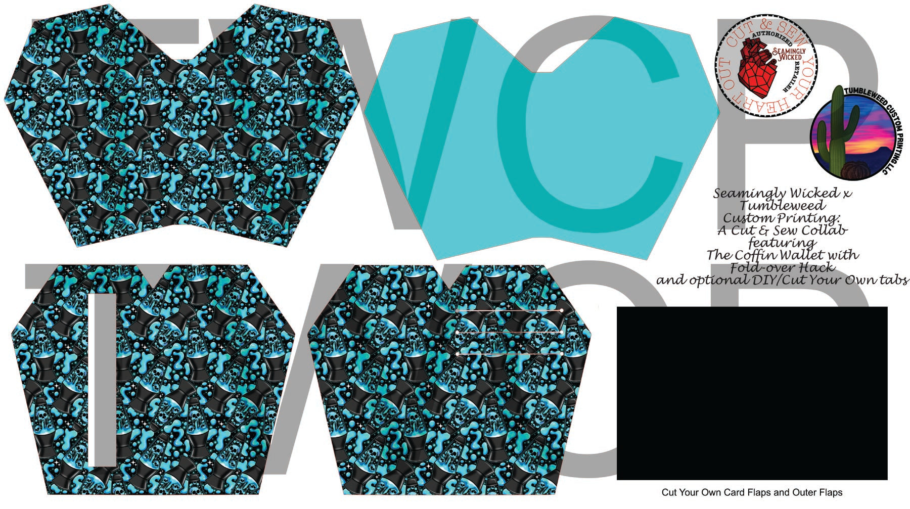 Seamingly Wicked - Claudia Bifold Wallet - Lava Lamps Blue