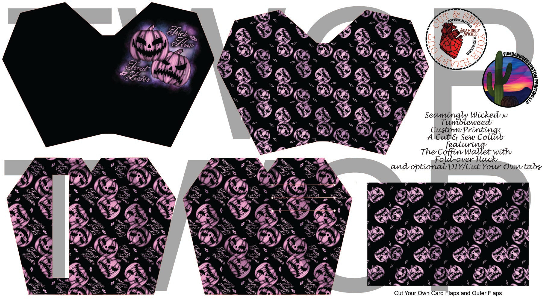 Seamingly Wicked - Claudia Bifold Wallet - Trick Now Treat Later Pink