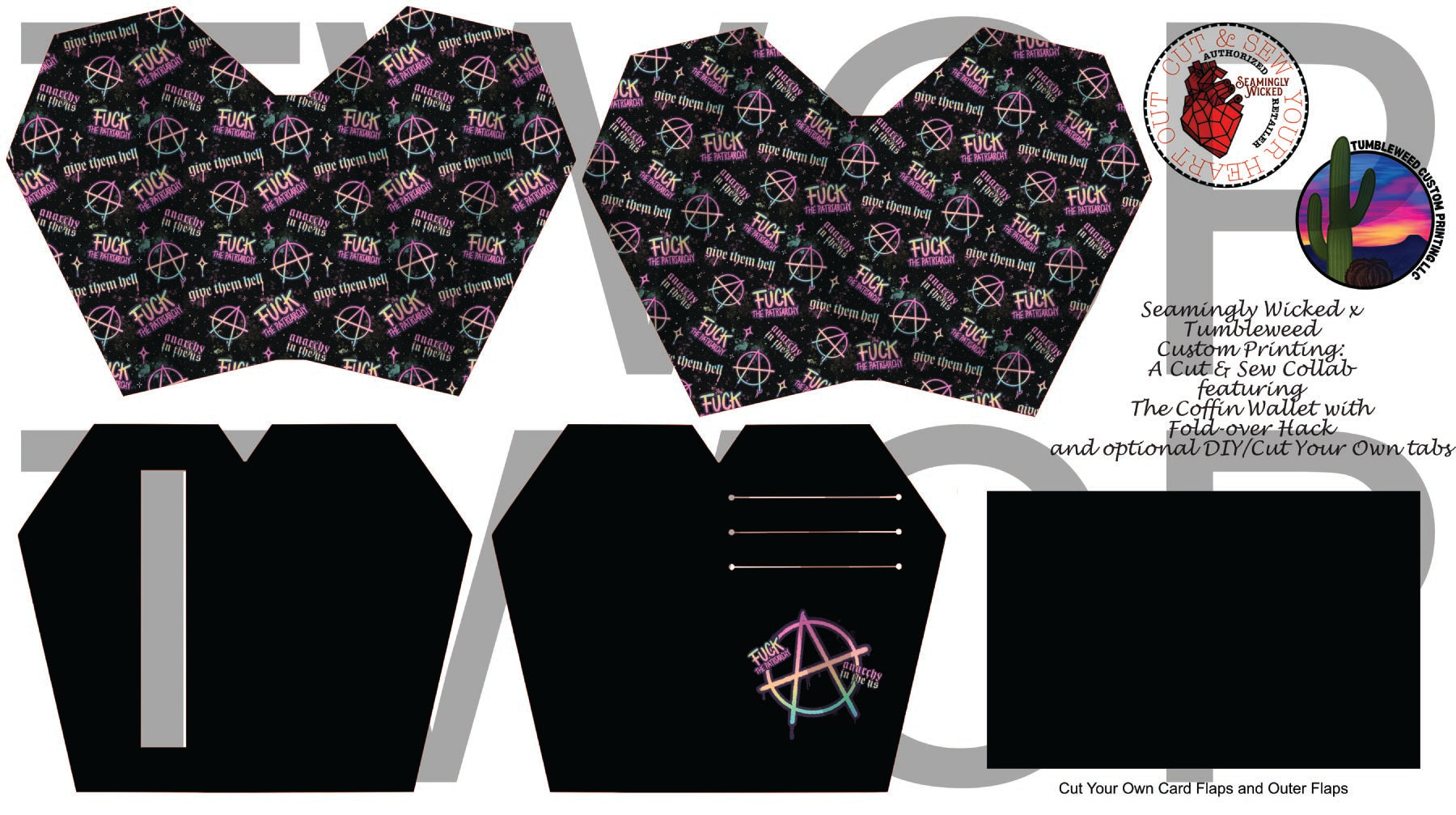 Seamingly Wicked - Claudia Bifold Wallet - Anarchy Rainbow