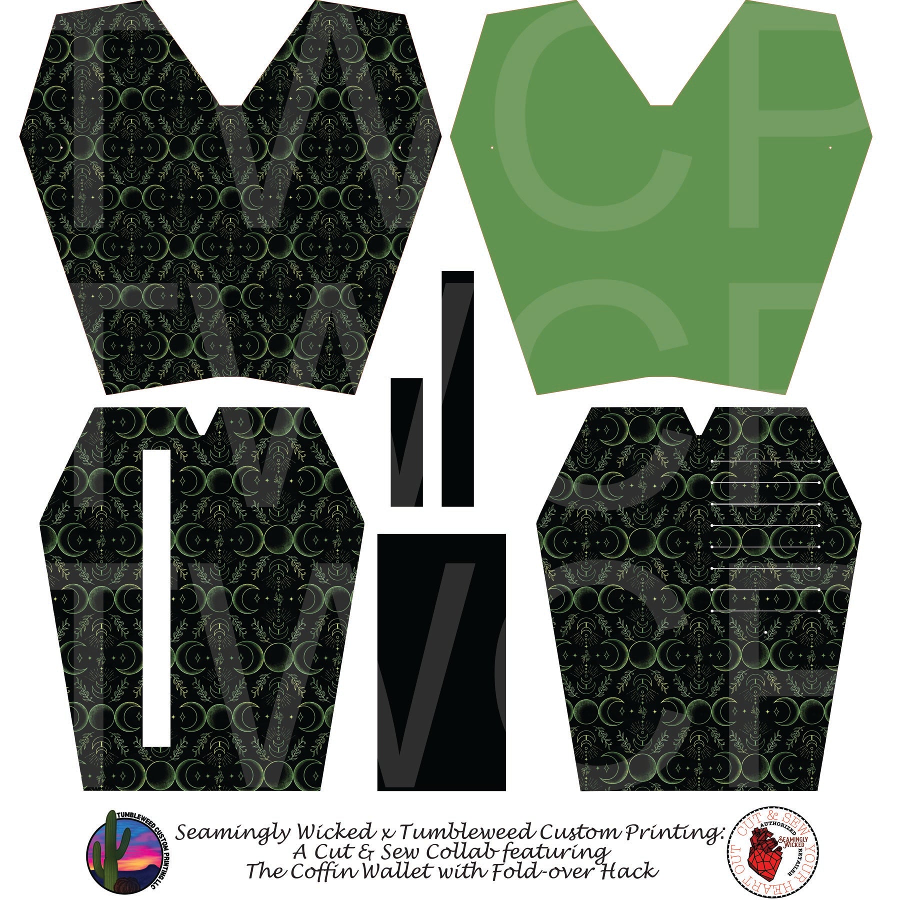 Seamingly Wicked - Coffin Wallet - Forest Moon