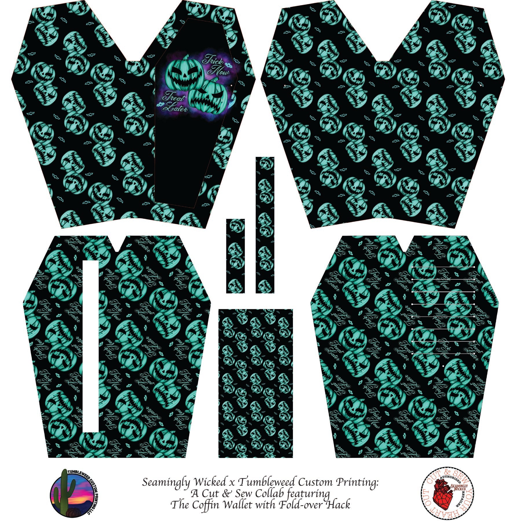 Seamingly Wicked - Coffin Wallet - Trick Now Treat Later Teal