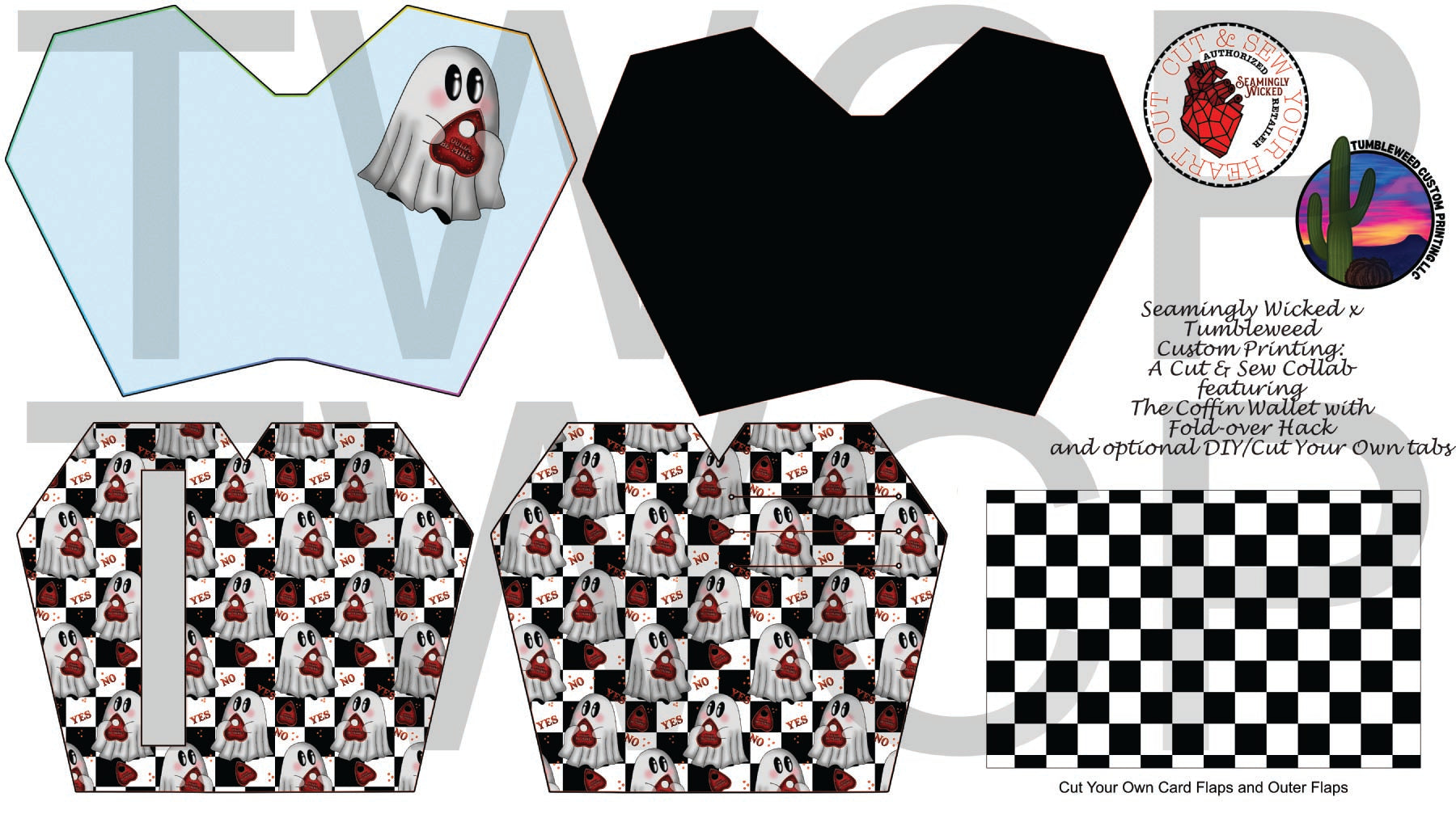 Seamingly Wicked - Claudia Bifold Wallet - Checker Ghost 2