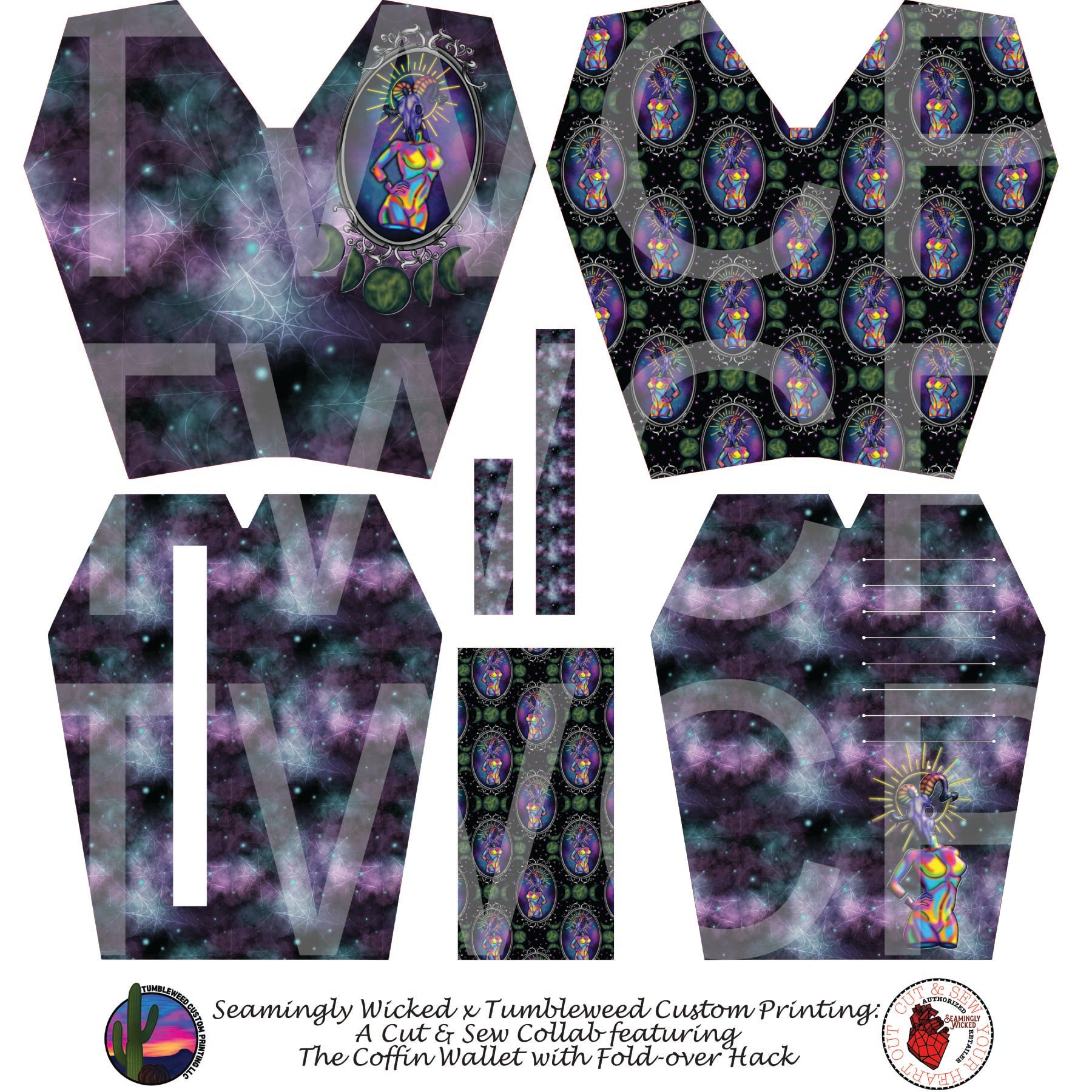 Seamingly Wicked - Coffin Wallet - Moon Goddess