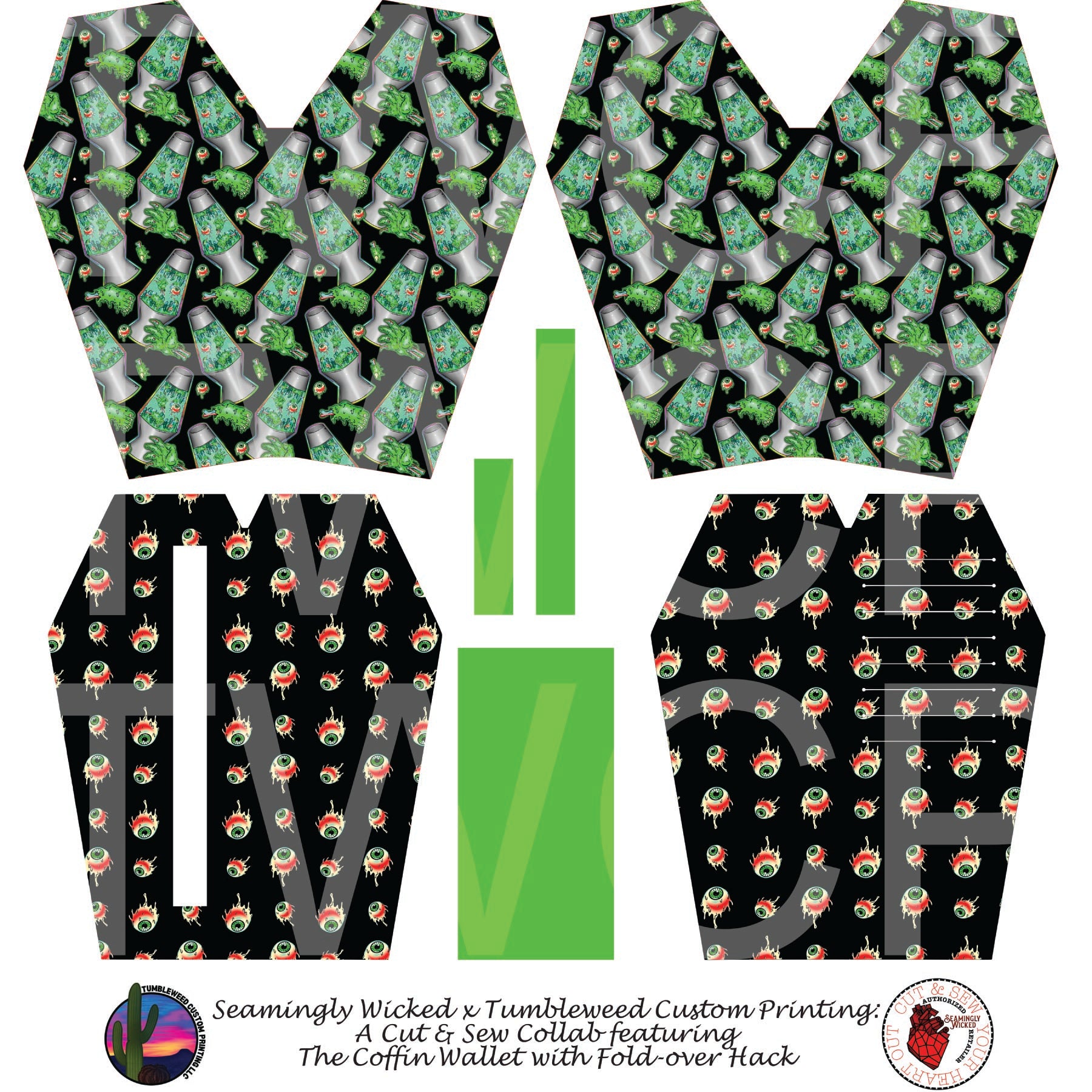 Seamingly Wicked - Coffin Wallet - Zombie Lava