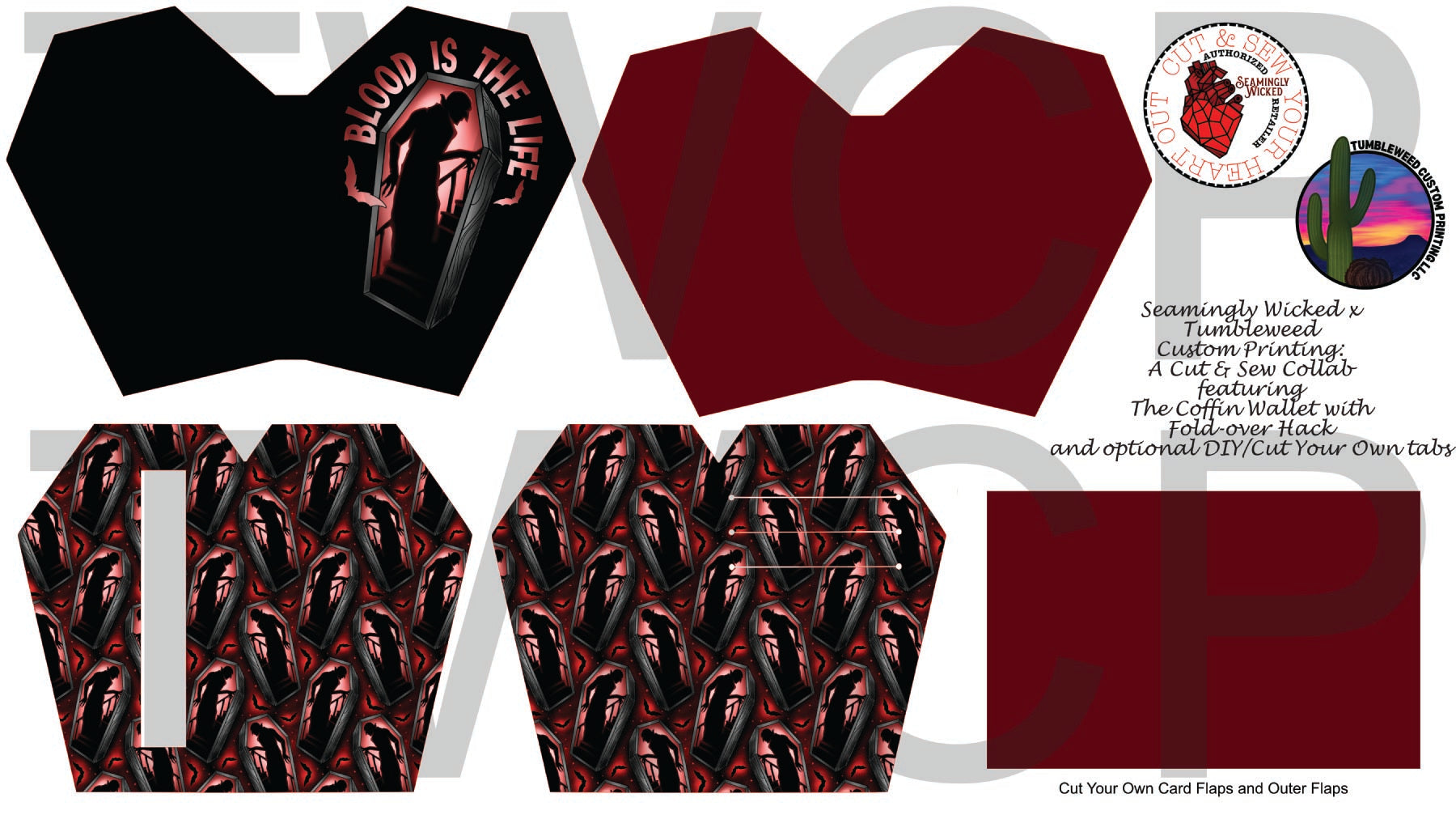 Seamingly Wicked - Claudia Bifold Wallet - Blood is Life Red