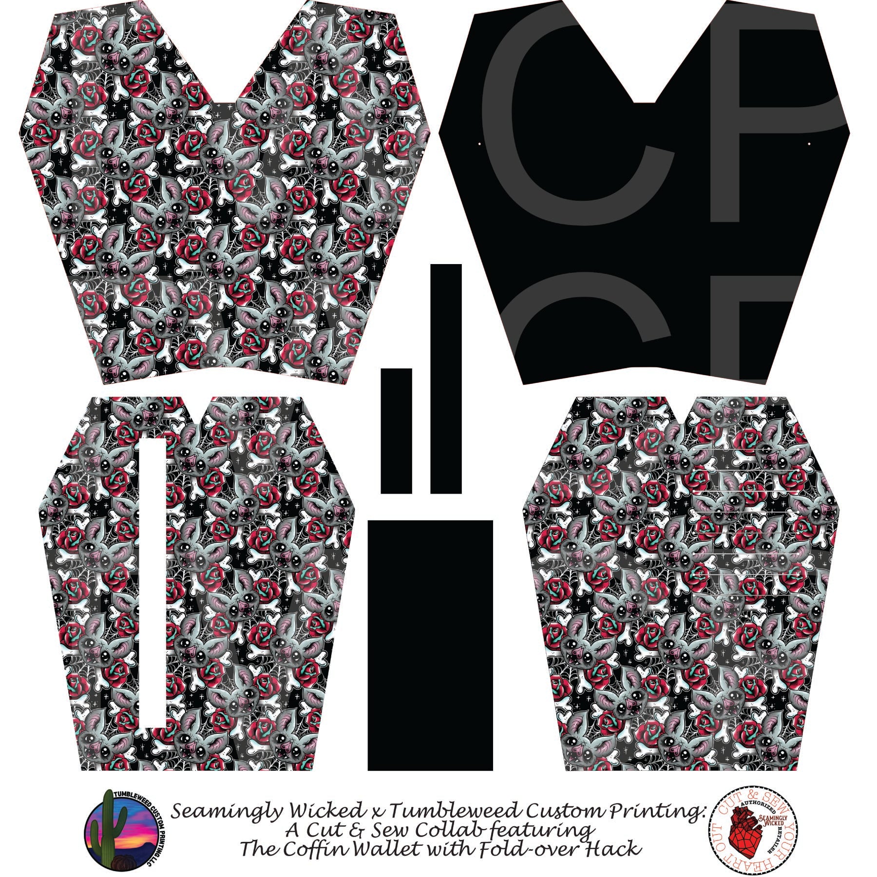 Seamingly Wicked - Coffin Wallet - Bats